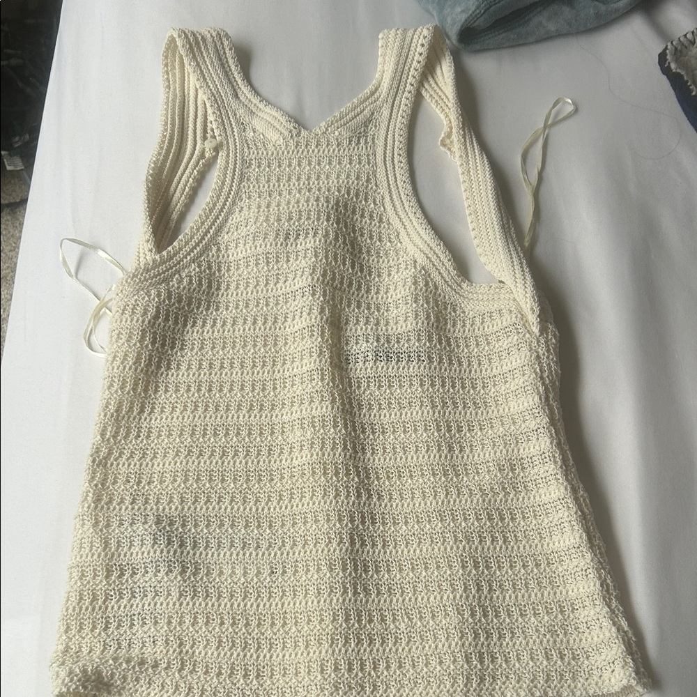 Mango Cream Crochet Tank Top